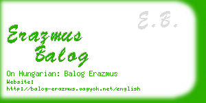 erazmus balog business card